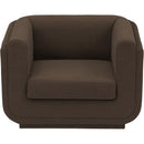 Meridian Kimora Brown Linen Textured Fabric Chair IMAGE 5