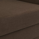  Manufacturer Color_Brown -- Kimora 64.5" Brown Linen Textured Fabric Upholstered Loveseat IMAGE 10