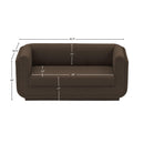  Manufacturer Color_Brown -- Kimora 64.5" Brown Linen Textured Fabric Upholstered Loveseat IMAGE 12