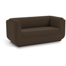  Manufacturer Color_Brown -- Kimora 64.5" Brown Linen Textured Fabric Upholstered Loveseat IMAGE 1