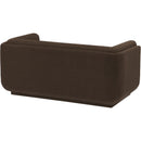  Manufacturer Color_Brown -- Kimora 64.5" Brown Linen Textured Fabric Upholstered Loveseat IMAGE 6