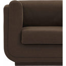  Manufacturer Color_Brown -- Kimora 64.5" Brown Linen Textured Fabric Upholstered Loveseat IMAGE 9