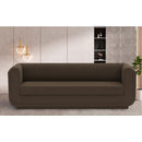  Manufacturer Color_Brown -- Kimora 86.5" Brown Linen Textured Fabric Upholstered Sofa IMAGE 2