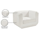 Meridian Kimora Cream Linen Textured Fabric Chair IMAGE 13