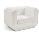 Meridian Kimora Cream Linen Textured Fabric Chair IMAGE 1