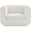 Manufacturer Color_Cream -- Kimora Cream Linen Textured Fabric Upholstered Chair IMAGE 4