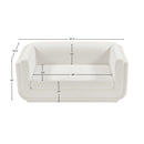 Meridian Kimora Cream Linen Textured Fabric Loveseat IMAGE 12