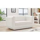  Manufacturer Color_Cream -- Kimora 64.5" Cream Linen Textured Fabric Upholstered Loveseat IMAGE 2