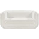  Manufacturer Color_Cream -- Kimora 64.5" Cream Linen Textured Fabric Upholstered Loveseat IMAGE 4