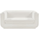 Meridian Kimora Cream Linen Textured Fabric Loveseat IMAGE 4