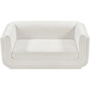 Meridian Kimora Cream Linen Textured Fabric Loveseat IMAGE 5
