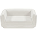  Manufacturer Color_Cream -- Kimora 64.5" Cream Linen Textured Fabric Upholstered Loveseat IMAGE 5