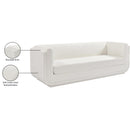Meridian Kimora Cream Linen Textured Fabric Sofa IMAGE 13