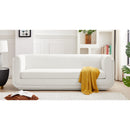  Manufacturer Color_Cream -- Kimora 86.5" Cream Linen Textured Fabric Upholstered Sofa IMAGE 2