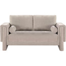  Manufacturer Color_Beige -- Meridian Madeline Stationary Fabric Loveseat IMAGE 4