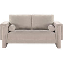 Meridian Madeline Beige Chenille Fabric Loveseat IMAGE 4