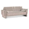 Meridian Madeline Beige Chenille Fabric Sofa IMAGE 1