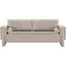 Meridian Madeline Beige Chenille Fabric Sofa IMAGE 4