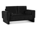  Manufacturer Color_Black -- Madeline 65" Black Chenille Fabric Upholstered Loveseat IMAGE 1