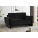  Manufacturer Color_Black -- Madeline 65" Black Chenille Fabric Upholstered Loveseat IMAGE 2