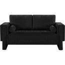  Manufacturer Color_Black -- Madeline 65" Black Chenille Fabric Upholstered Loveseat IMAGE 4