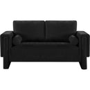 Meridian Madeline Black Chenille Fabric Loveseat IMAGE 4