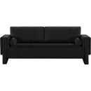 Manufacturer Color_Black -- Madeline 89" Black Chenille Fabric Upholstered Sofa IMAGE 4