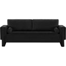 Meridian Madeline Black Chenille Fabric Sofa IMAGE 4
