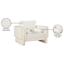 Meridian Madeline Cream Chenille Fabric Chair IMAGE 16