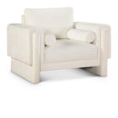 Meridian Madeline Cream Chenille Fabric Chair IMAGE 1