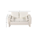 Meridian Madeline Cream Chenille Fabric Loveseat IMAGE 15