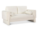  Manufacturer Color_Cream -- Madeline 65" Cream Chenille Fabric Upholstered Loveseat IMAGE 1