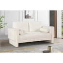  Manufacturer Color_Cream -- Madeline 65" Cream Chenille Fabric Upholstered Loveseat IMAGE 2