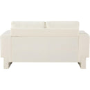 Meridian Madeline Cream Chenille Fabric Loveseat IMAGE 3