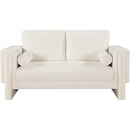  Manufacturer Color_Cream -- Madeline 65" Cream Chenille Fabric Upholstered Loveseat IMAGE 4