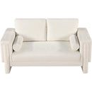  Manufacturer Color_Cream -- Madeline 65" Cream Chenille Fabric Upholstered Loveseat IMAGE 5