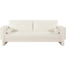  Manufacturer Color_Cream -- Madeline 89" Cream Chenille Fabric Upholstered Sofa IMAGE 4