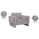Meridian Madeline Grey Chenille Fabric Chair IMAGE 16
