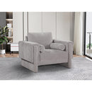  Manufacturer Color_Grey -- Madeline Grey Chenille Fabric Upholstered Chair IMAGE 2