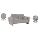 Meridian Madeline Grey Chenille Fabric Loveseat IMAGE 16