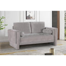  Manufacturer Color_Grey -- Madeline 65" Grey Chenille Fabric Upholstered Loveseat IMAGE 2