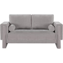  Manufacturer Color_Grey -- Madeline 65" Grey Chenille Fabric Upholstered Loveseat IMAGE 4