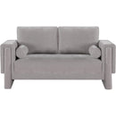 Meridian Madeline Grey Chenille Fabric Loveseat IMAGE 4