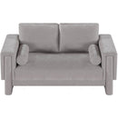  Manufacturer Color_Grey -- Madeline 65" Grey Chenille Fabric Upholstered Loveseat IMAGE 5
