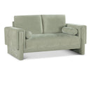  Manufacturer Color_Mint -- Madeline 65" Mint Chenille Fabric Upholstered Loveseat IMAGE 1