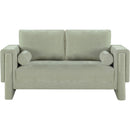  Manufacturer Color_Mint -- Madeline 65" Mint Chenille Fabric Upholstered Loveseat IMAGE 4