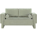 Meridian Madeline Mint Chenille Fabric Loveseat IMAGE 4