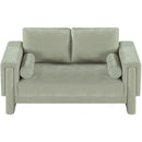  Manufacturer Color_Mint -- Madeline 65" Mint Chenille Fabric Upholstered Loveseat IMAGE 5