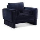 Meridian Madeline Navy Chenille Fabric Chair IMAGE 1
