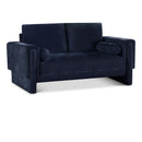  Manufacturer Color_Navy -- Madeline 65" Navy Chenille Fabric Upholstered Loveseat IMAGE 1